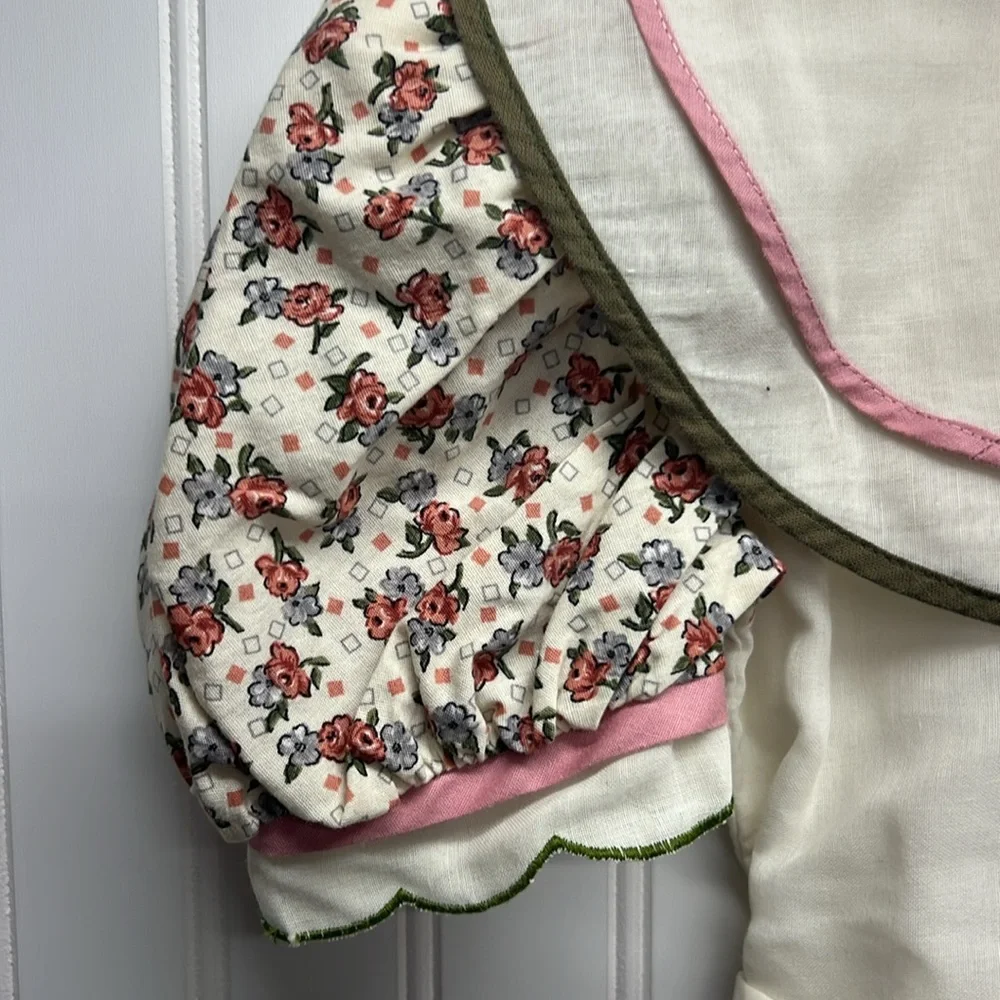 Vintage‎ Karela Kids Floral Peter Pan Collar Sz 8